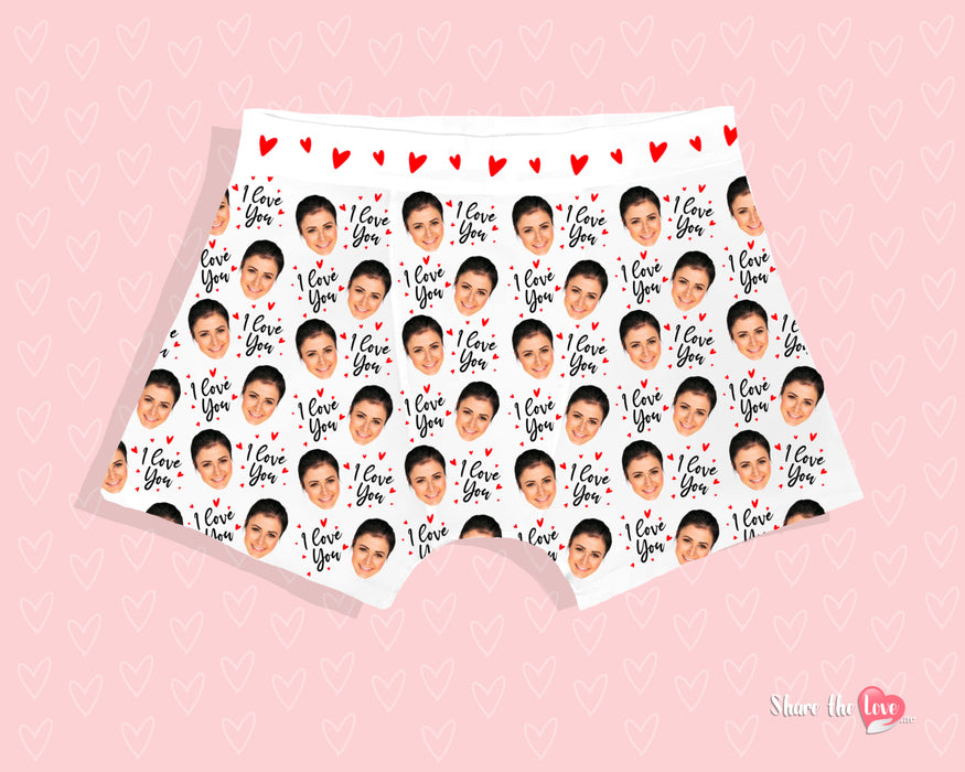 "I Love You" Personalised Mens Boxers