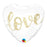 White LOVE Heart Helium Balloon