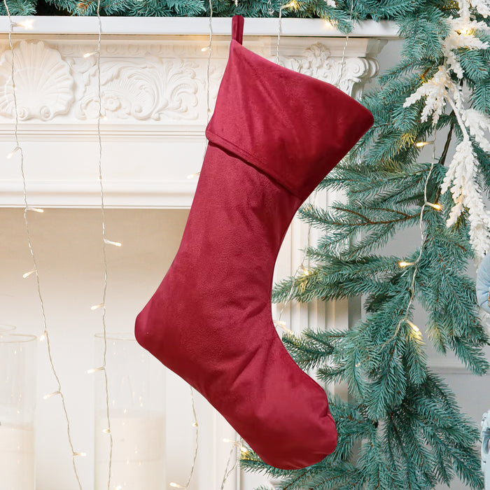 Personalised Christmas Stocking, Red Velvet