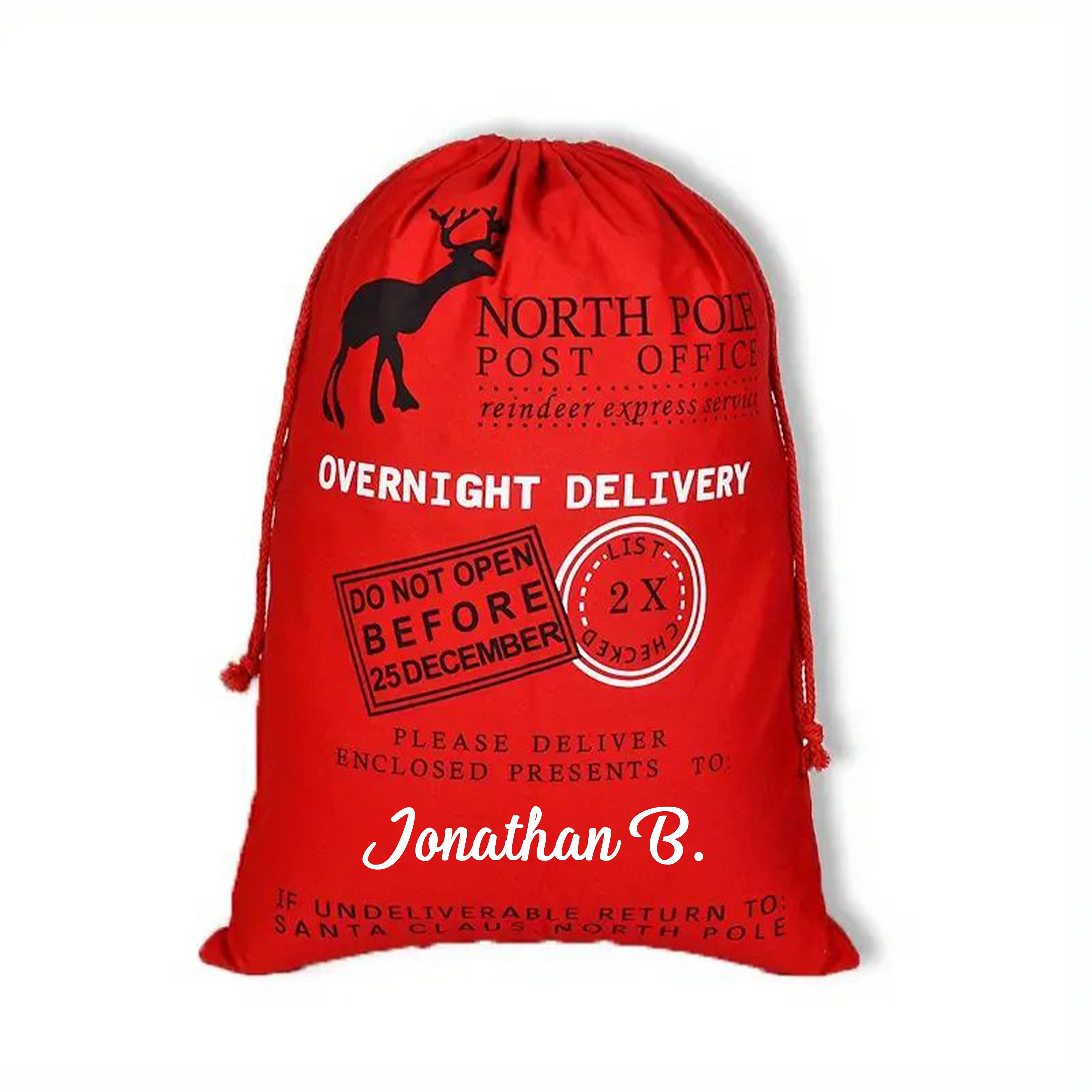 Christmas Santa Sack - OVERNIGHT DELIVERY - RED