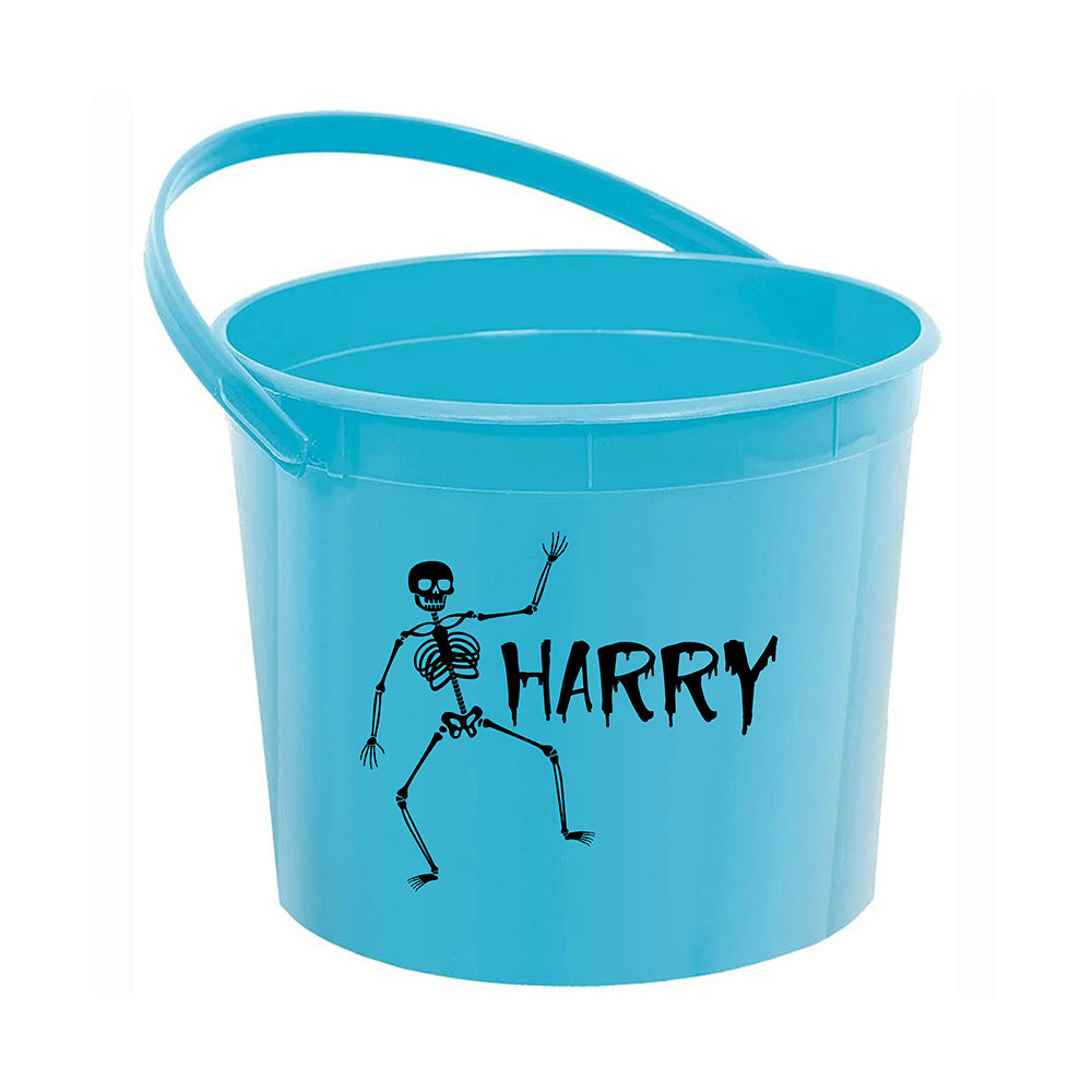 Personalised Halloween Bucket Blue