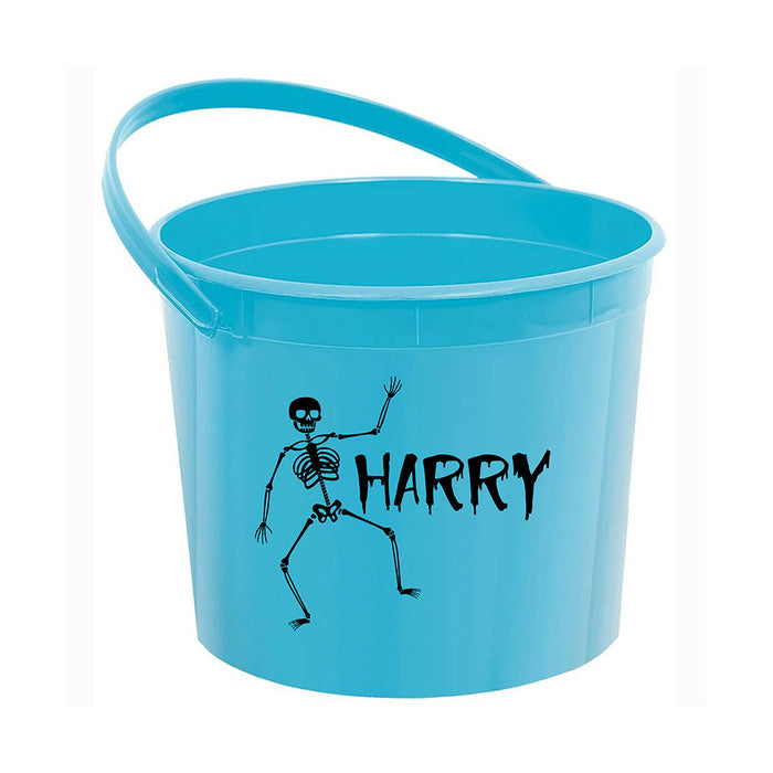 Personalised Halloween Bucket Blue