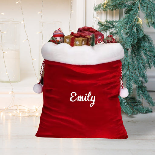 Personalised Christmas Santa Sack, Red Velvet