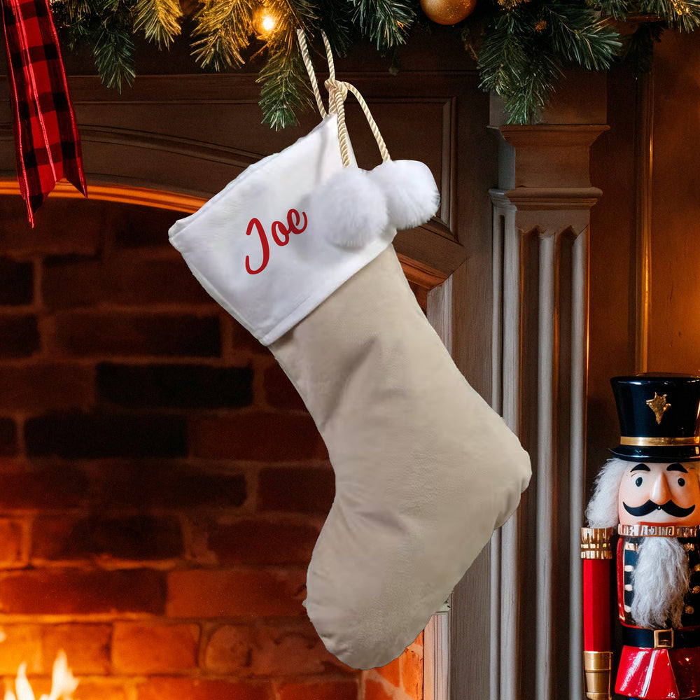 Personalised Christmas Stocking, Golden Velvet
