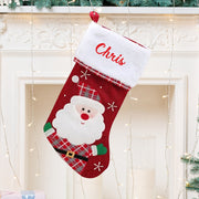 Personalised Classic Christmas Stocking with Santa, Red