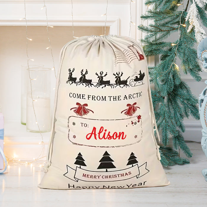 Personalised Christmas Santa Sack, Canvas