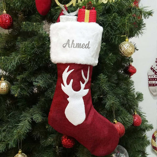 Personalised Christmas Stocking Reindeer- Large