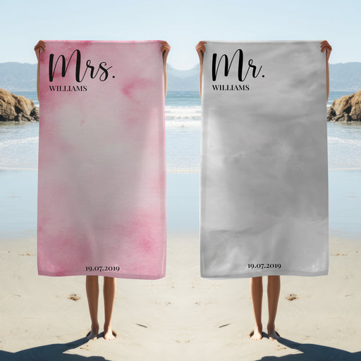 Personalised Valentine's Towel - Mr & Mrs