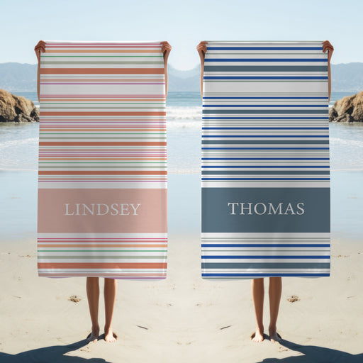 Personalised Valentine's Towel - Striped Design