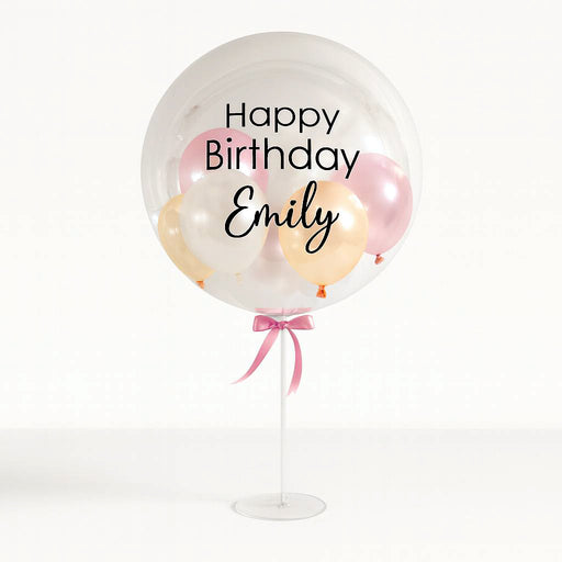 Peachy Pastel Delight Personalised Balloon On Stand