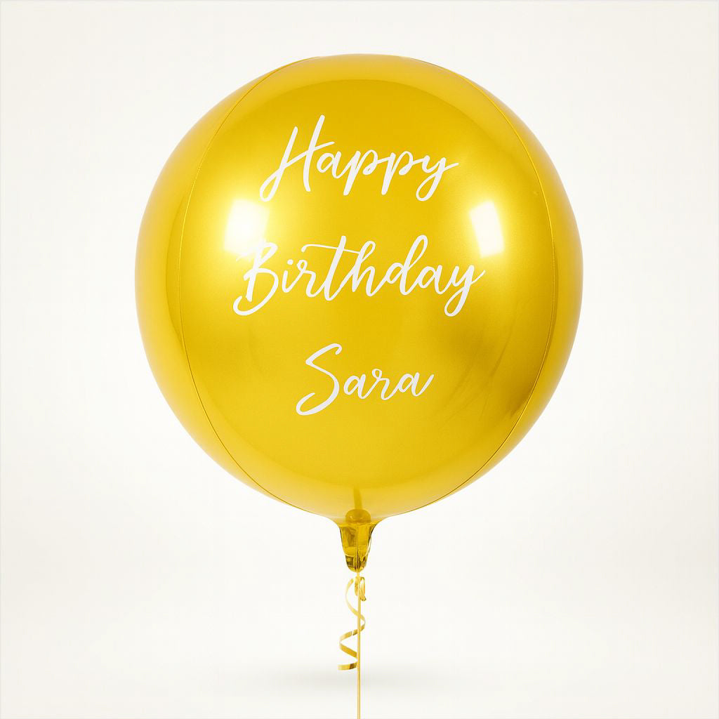 Gold Orbs - Personalised Balloon
