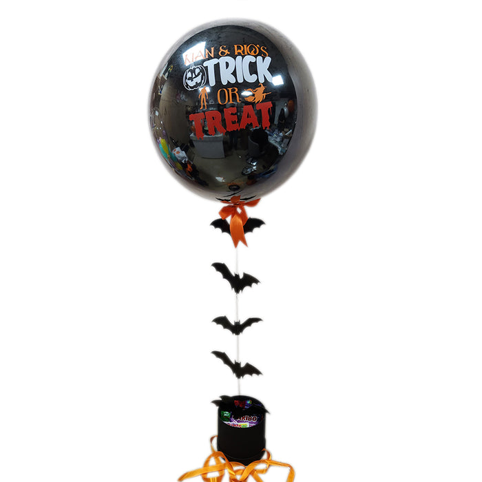 Black Trick Or Treat Reveal Balloon Hamper
