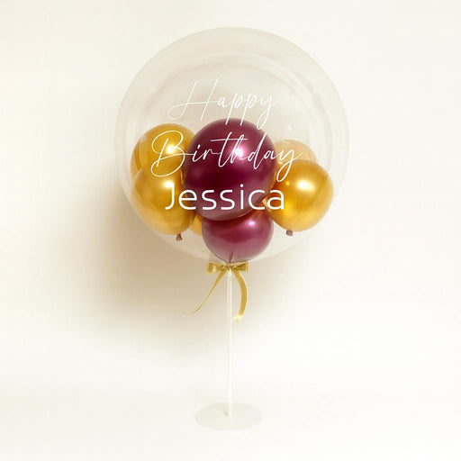 Burgundy Bliss Personalised Balloon On Stand