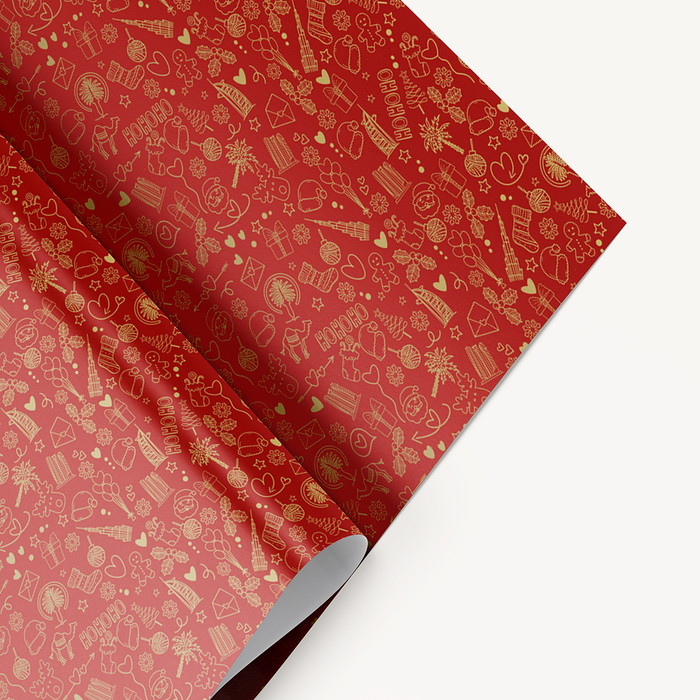 Christmas UAE Theme Wrapping - Red