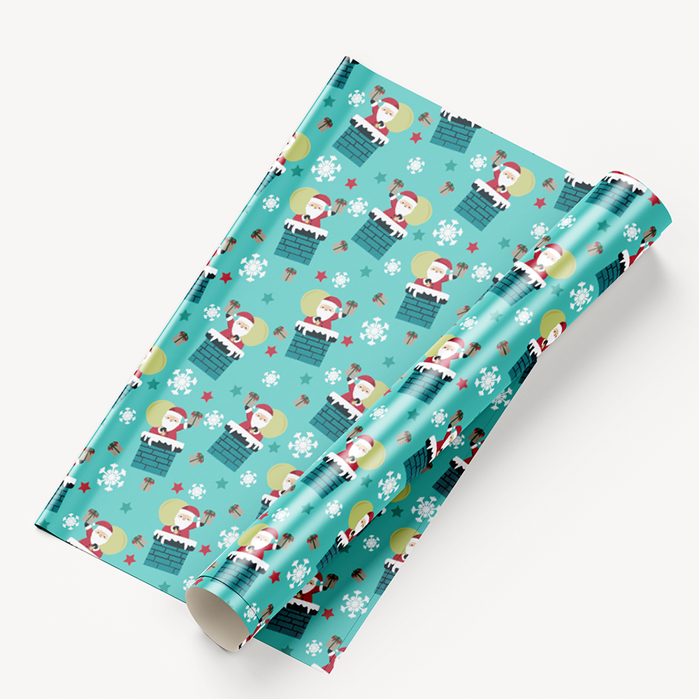 Santa In The Chimney Christmas Wrapping