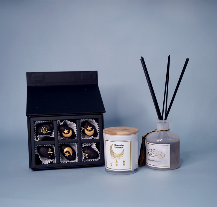 Ramadan Candles, Diffuser and Dates Combo