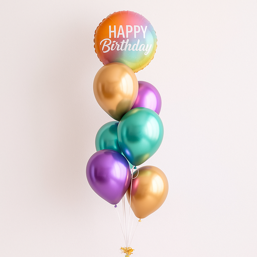 Seven Balloon Bouquet- One foil balloon and six Latex balloons choose any colour!