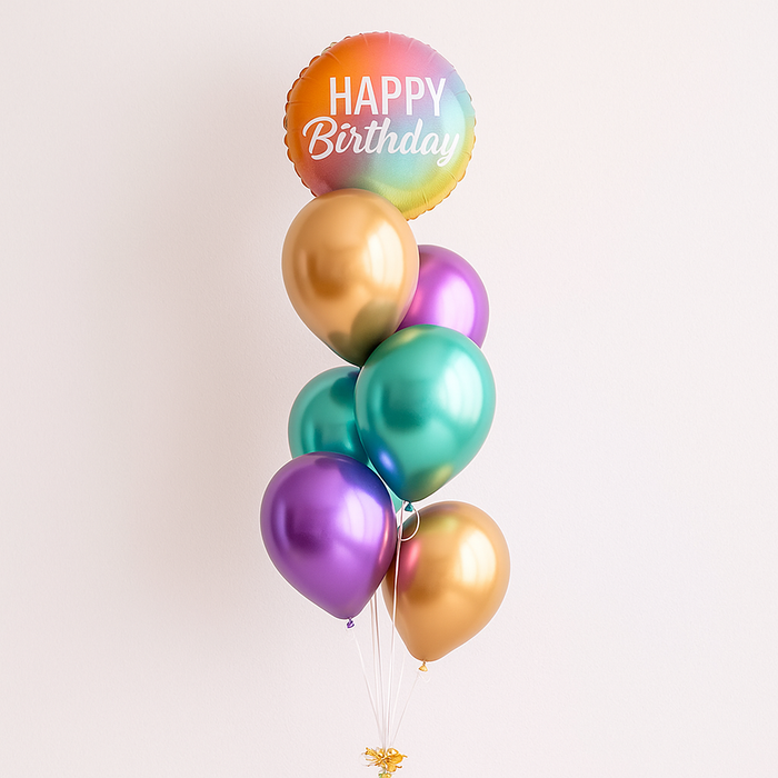 Seven Balloon Bouquet- One foil balloon and six Latex balloons choose any colour!