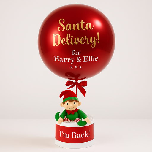 Red Orb Elf Personalised Balloon