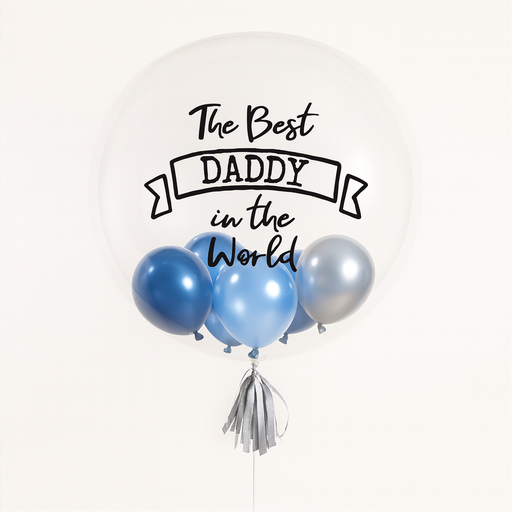 Blue & Chrome - Personalised Bubble Balloon