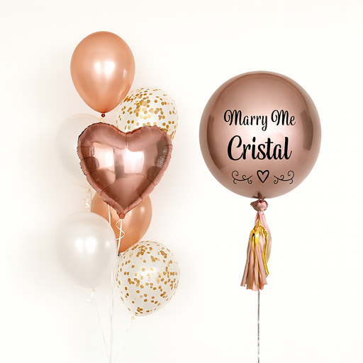 Rose Gold Orbs Delight - Personalized Balloon Bouquet