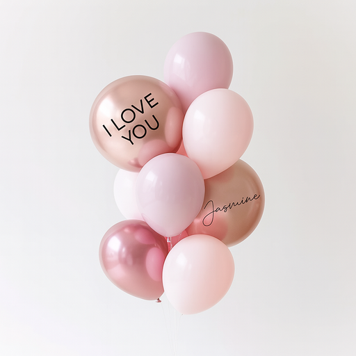 Deep Pink Orbs - Personalised Balloon Bouquet