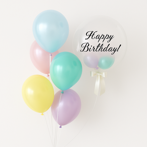 Pastel Perfection Bubble - Personalised Balloon Bouquet