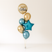 Six Balloon Bouquet-Two Foil & Four Latex Helium Balloons Choose any colour of your choice for all occasions