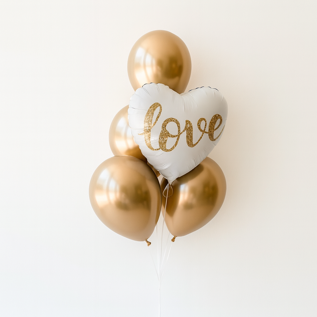 I love you Balloon Bouquet - Gold