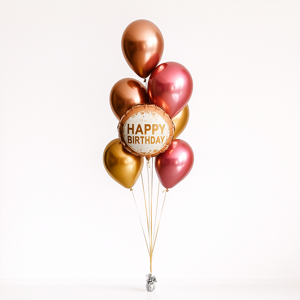 Seven Balloon Bouquet- One foil balloon and six Latex balloons choose any colour!