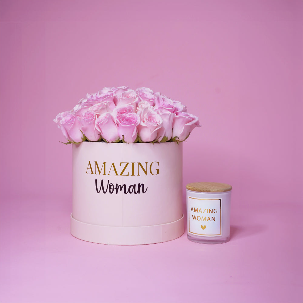 Amazing Woman Flowers Candle Combo 3