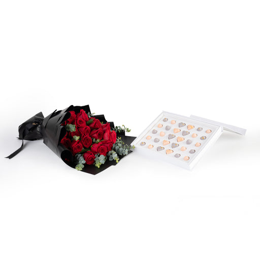 Elegant Romance: Roses & Valentine's Chocolates