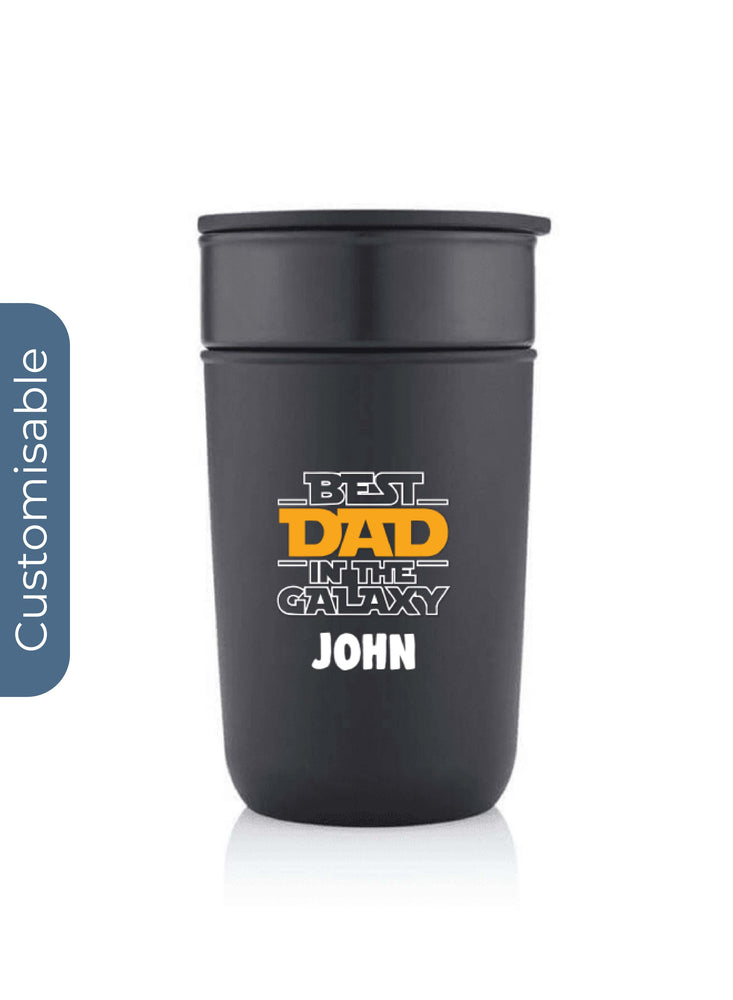 Personalised Premium Ceramic Tumbler With Recycled Protective Sleeve - Black