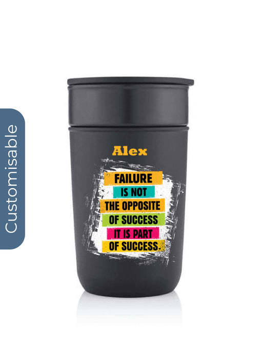 Personalised Premium Ceramic Tumbler With Recycled Protective Sleeve - Black