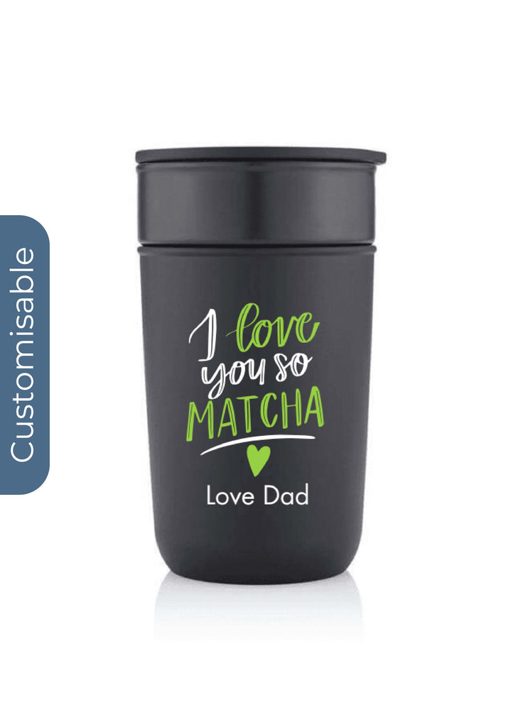 Personalised Premium Ceramic Tumbler With Recycled Protective Sleeve - Black
