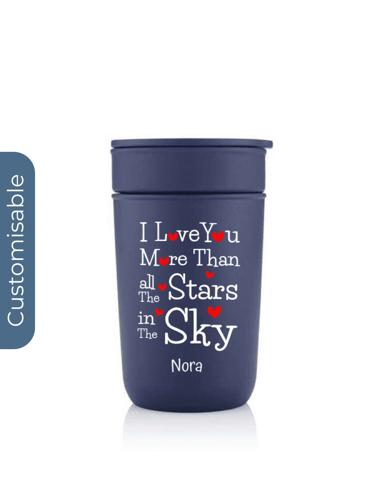 Personalised Premium Ceramic Tumbler With Recycled Protective Sleeve - Blue