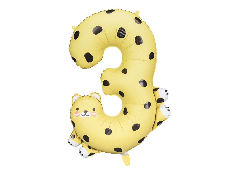 Foil balloon Number 3 - Cheetah