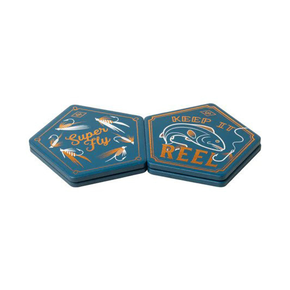 Ceramic Coaster, set of 4 - Fishing