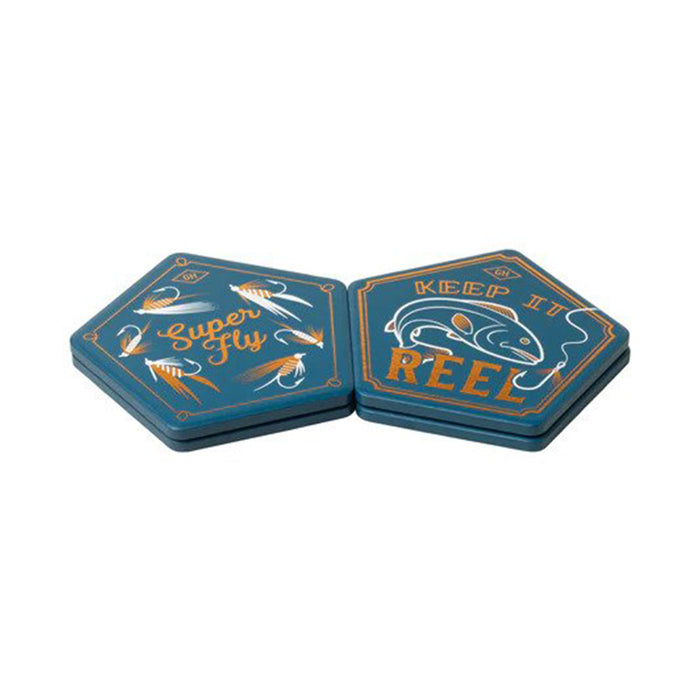 Ceramic Coaster, set of 4 - Fishing