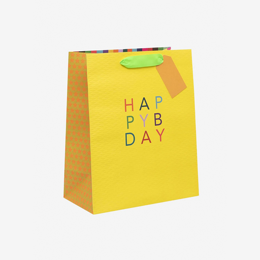 Happy Birthday, Yellow - Large Gift Bag