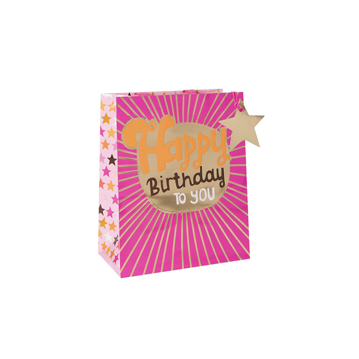 Happy Birthday, Sun Rays - Medium Gift Bag