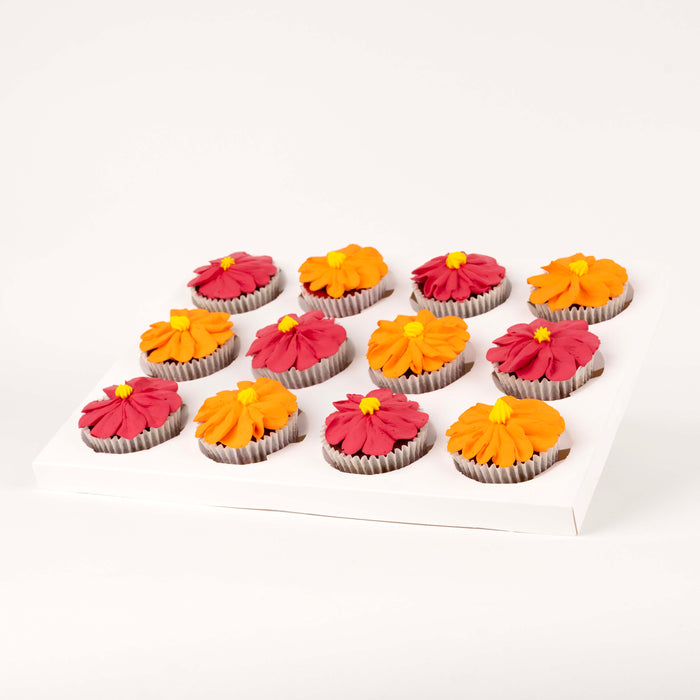Orange and Fuchsia Diwali cupcakes