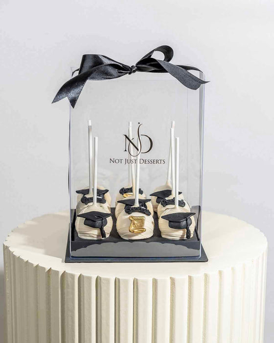 White Chocolate Graduation Cake Pops