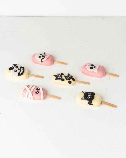 Pink and White Halloween Cakesicles