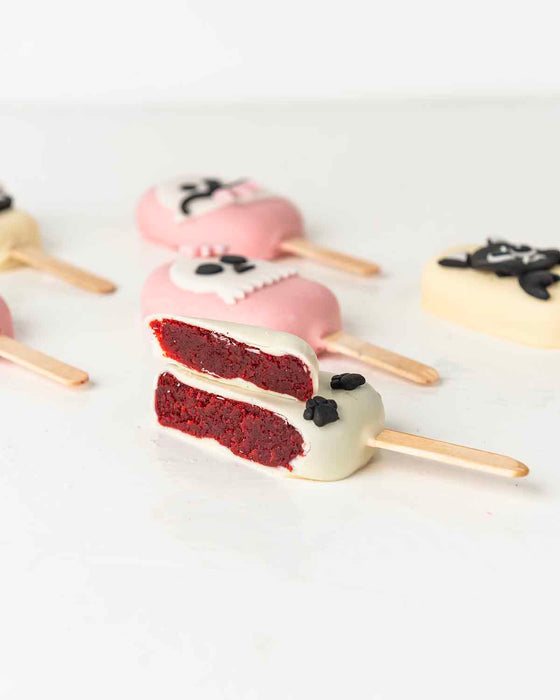 Pink and White Halloween Cakesicles