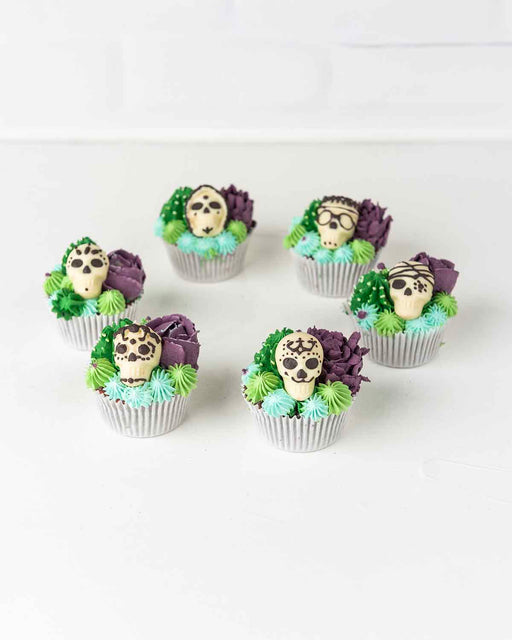 succulent and skeleton Cupcakes