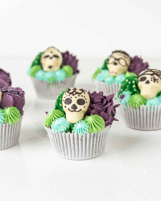 succulent and skeleton Cupcakes