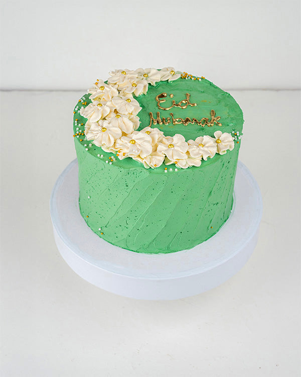 1Kg White and Green EID Mubarak Cake