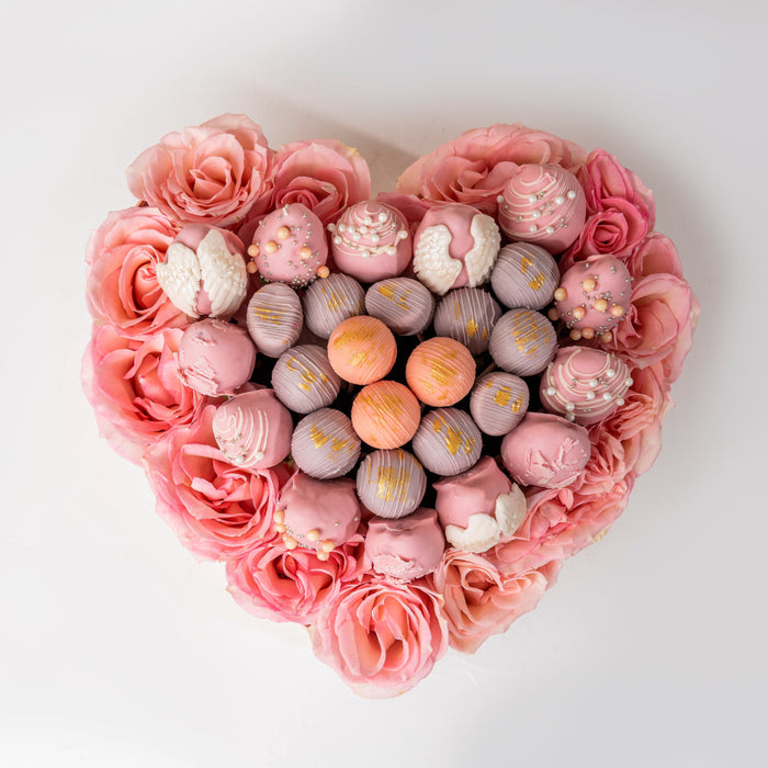Roses, Assorted Truffles and Designer Strawberries Hamper