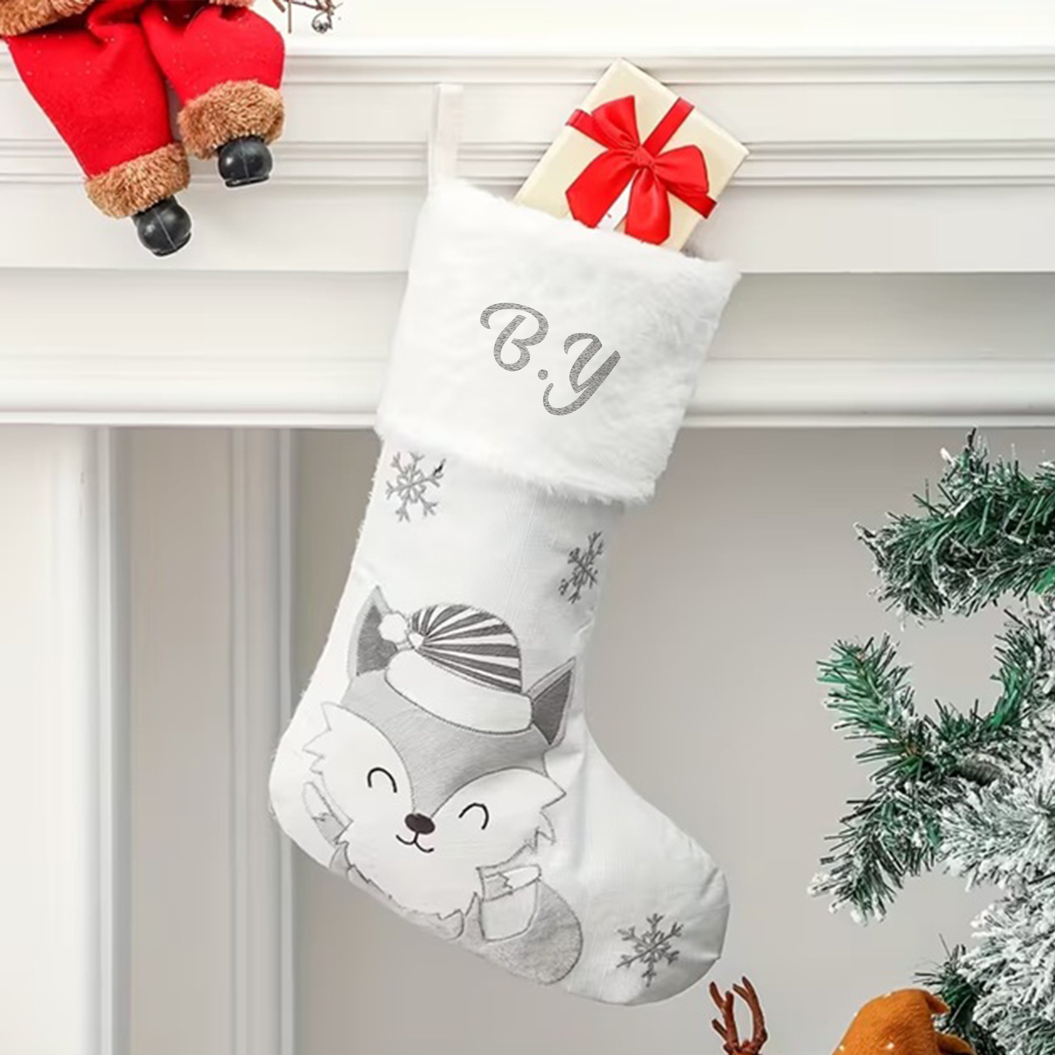 Personalised Christmas Stocking Fox - Large